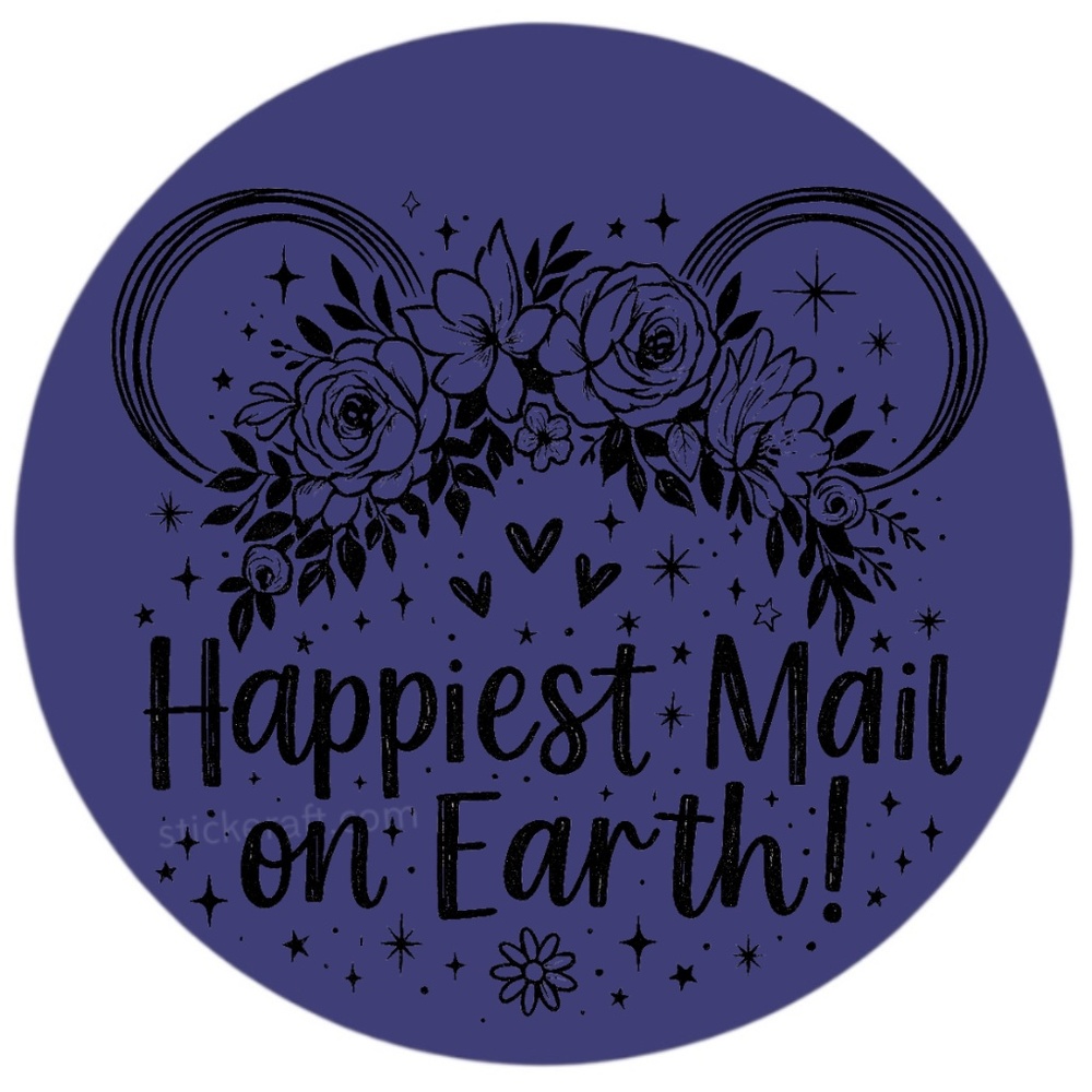 Happiest Mail on Earth Sticker 2” | Cute DISNEY Label | Small Biz Packaging - Picture 3 of 14